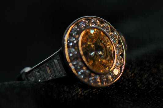 Yellow Stone Oval Ring