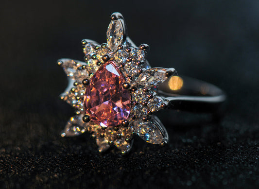 Pink Pear Ring