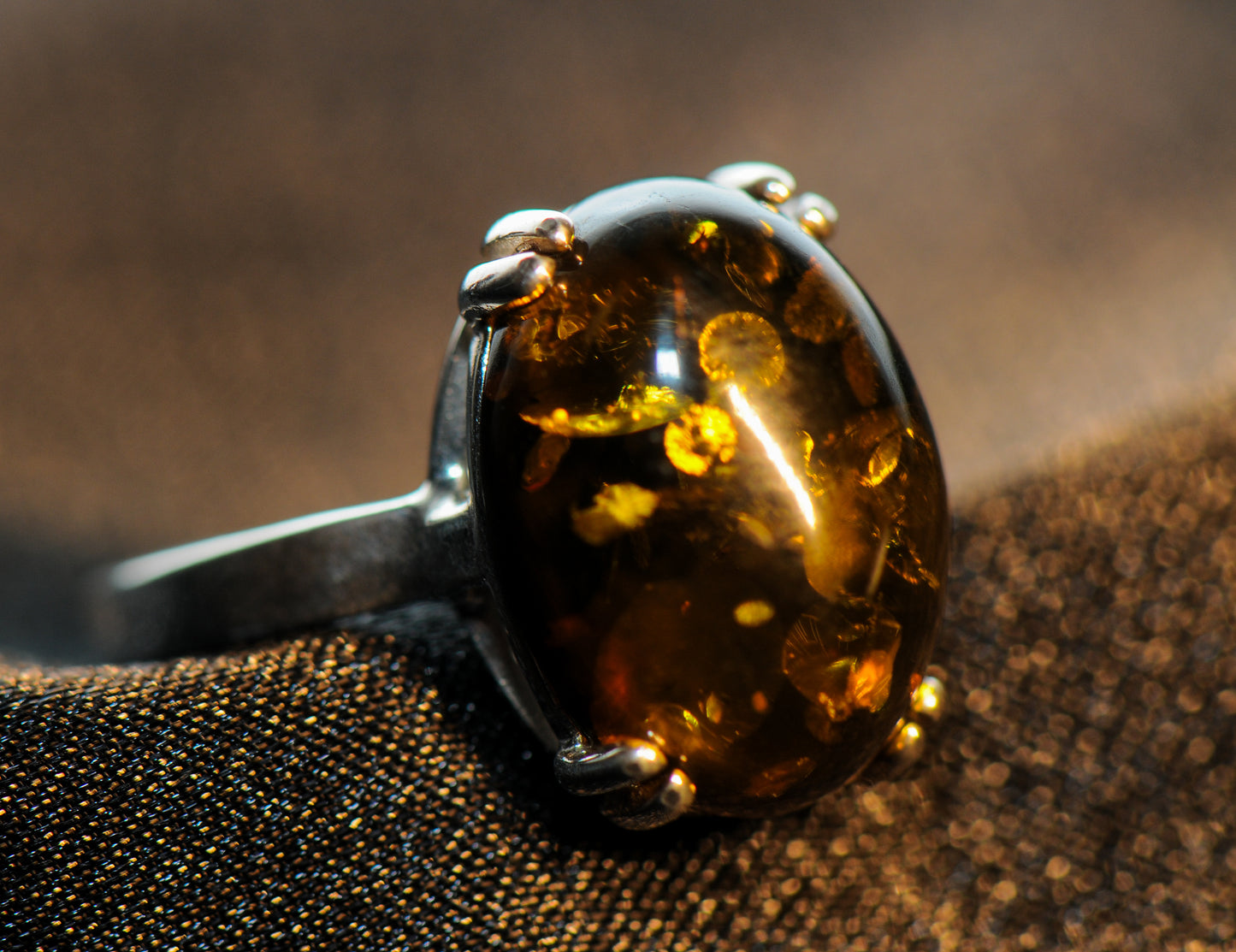 Amber stone Ring