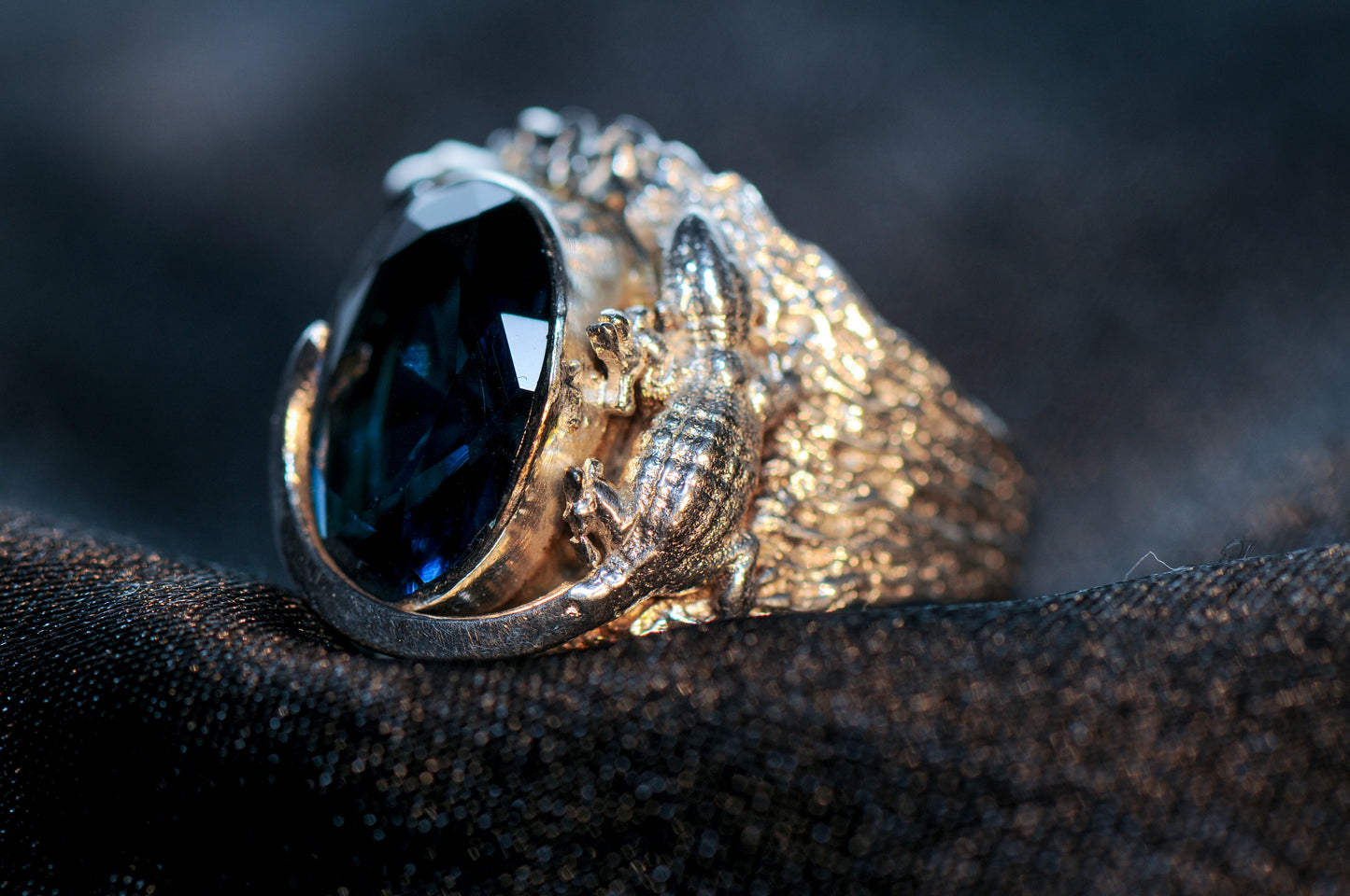 Blue Lizard Ring