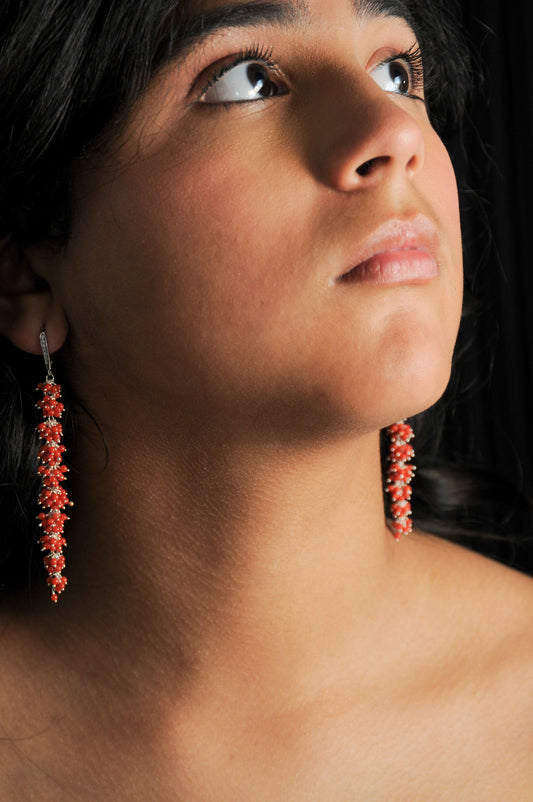 Red coral Earrings