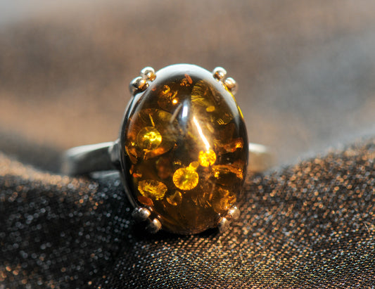 Amber stone Ring