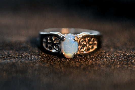 White Moonstone Ring